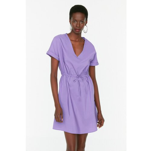 Trendyol Purple Tall Tie Detailed Dress Slike
