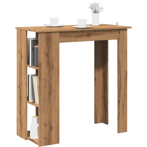 vidaXL Barska miza s polico artisian hrast 102x50x103,5 cm inž. les Cene