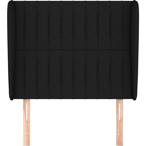  Uzglavlje s u&amp;scaron;ima crno 93x23x118/128 cm od tkanine Slike