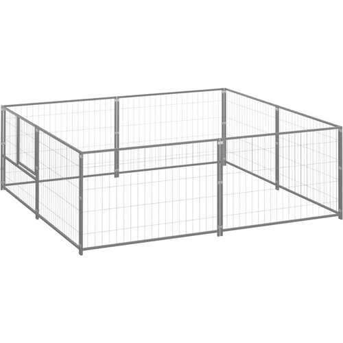  Kavez za pse srebrni 4 m&amp;sup2; čelični Slike
