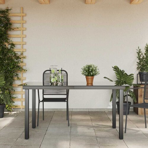  Vrtni stol crni 150 x 90 x 74 cm aluminijum i staklo Slike