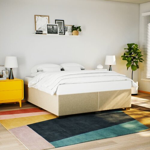 Furnova Posteljni okvir brez vzmetnice krem 200x200 cm blago, (21934987) Slike