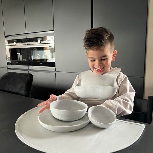Eeveve&amp;reg; silikonski tanjur large marble cloudy gray Slike