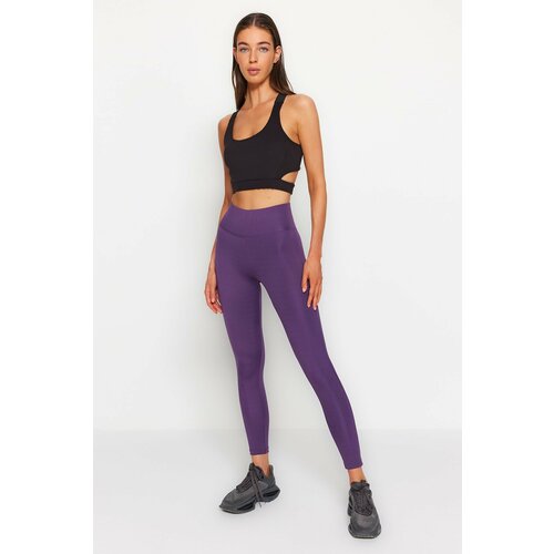 Trendyol Sports Leggings - Purple - High Waist Cene