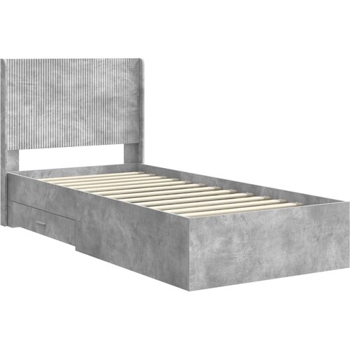 Okvir za krevet s pohranom i uzglavljem Betonska siva - Betonska siva 75 x 190 cm Slike