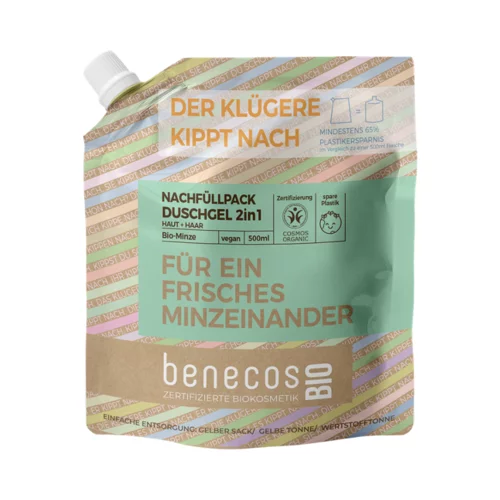 Benecos benecosBIO 2v1 gel za prhanje "Für Ein Frisches Minzeinander" - 500 ml