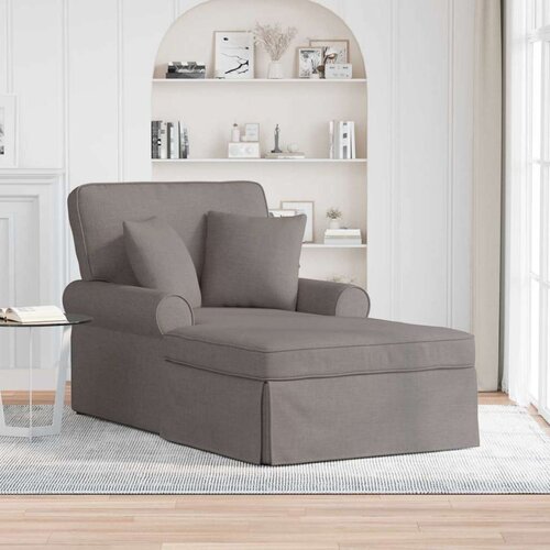  Naslonjač z krilom z blazino Taupe 91 x 157 x 91 cm blago, (5000133088) Cene
