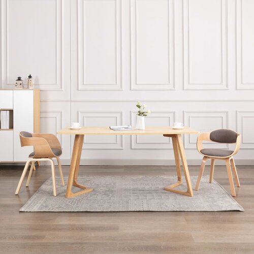 The Living Store Jedilni stoli 2 kosa ukrivljen les in taupe blago - Jedilni Stol, (21657972) Cene