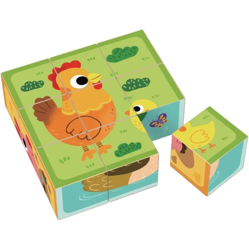 Dvěděti Wooden Blocks Farm kocke od drva 12 m+ 9 kom