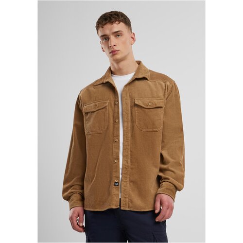 Brandit Corduroy Classic Long Sleeve Camel Shirt Slike
