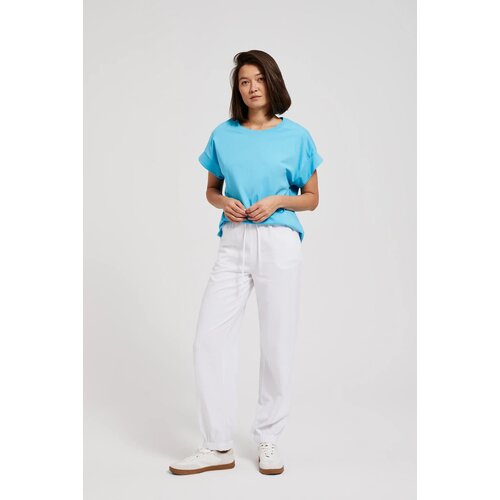 Moodo Women&amp;#039;s summer trousers made of viscose - white Slike