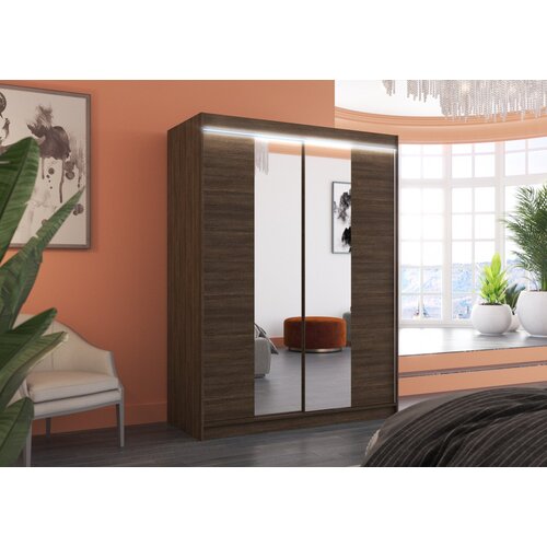 ADRK Klizni ormar s ogledalom FEVER 150 cm - OKOLADA Cene