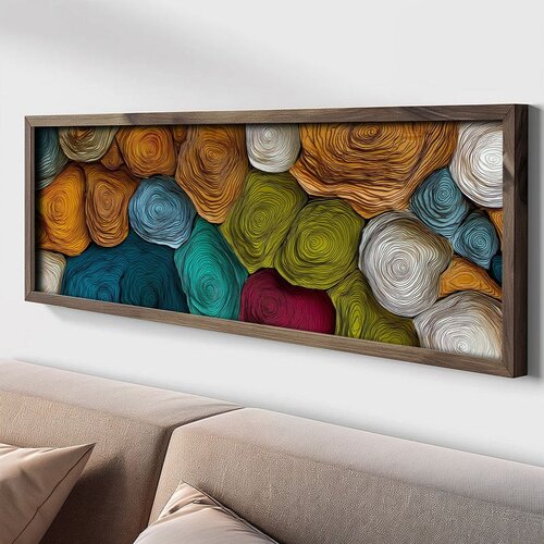 WALLXPERT LAC150-150 Multicolor Decorative Framed MDF Painting Cene