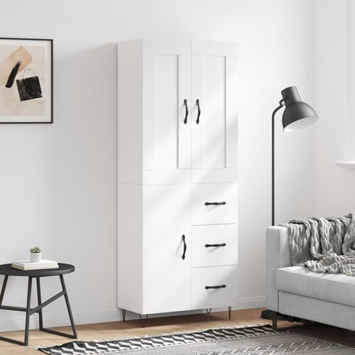 vidaXL Visoka komoda bijela 69 5x34x180 cm konstruirano drvo Cijene