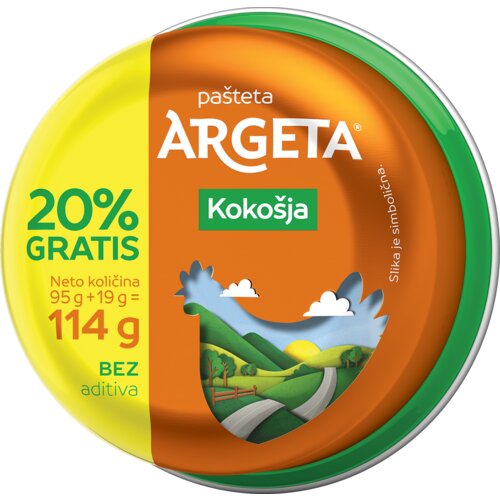 Argeta Pašteta kokošija 95g + 20% gratis Cene