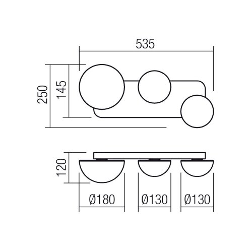  Redo 01-4329 - LED zidna svetiljka LUMIEN 3xLED/18W/230V 2700/3000K zlatna Slike