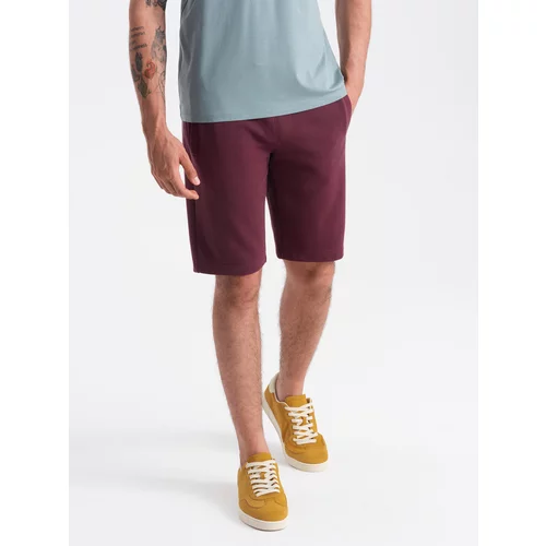 Ombre BASIC men's cotton sweat shorts - maroon