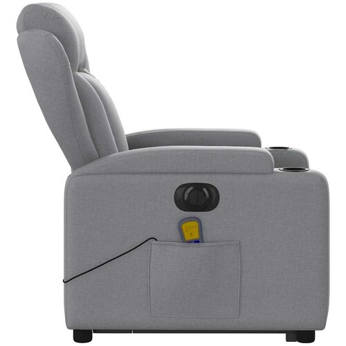  Električni masažni naslonjač na podizanje tkanina svjetlosivi Slike