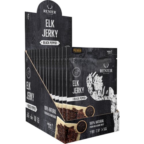 Renjer sušeno meso losa Elk Jerky 15 x 25 g crna paprika Cene
