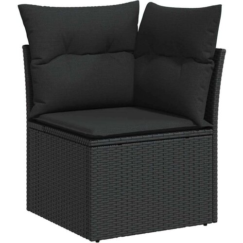vidaXL 9-dijelni vrtni sofa set s jastučićima Crni poli ratan akacija Cene