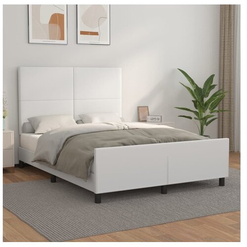  Okvir za krevet s uzglavljem bijeli 140x190 cm od umjetne kože Cijene