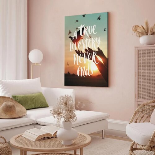  Slika - A True Love Story Never Ends (1 Part) Vertical 80x120 Akustična Slike