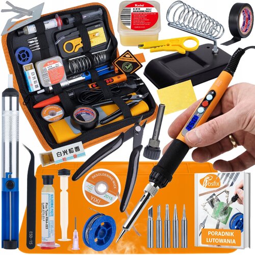 Rosfix SolderMaster 13w1 Spajkalni Set &amp;ndash; Precizni Spajkalnik 60W z LCD | 200&amp;ndash;450&amp;deg;C, ESD Mata 30&amp;times;20 cm, (5000356675) Slike