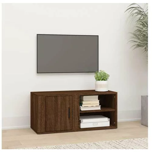  TV omarica rjav hrast 80x31,5x36 cm inženirski les