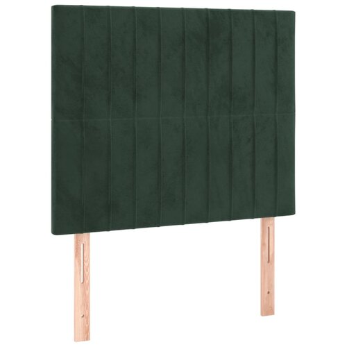 VidaXL Posteljno vzglavje 2 kosa temno zeleno 100x5x78/88 cm žamet, (20932510) Slike