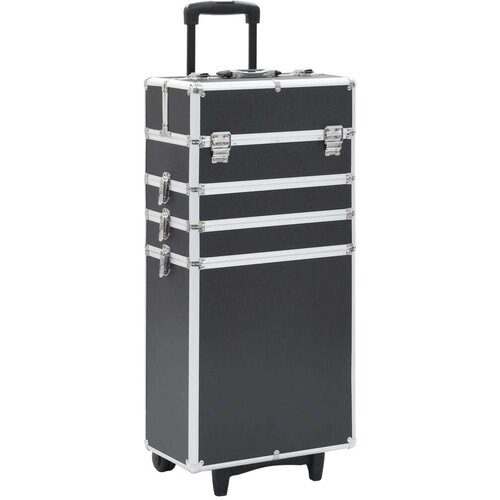 vidaXL Voziček za ličila iz aluminija črn Cene