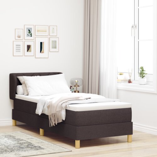 Box Spring krevet s madracem - Tamnosmeđi 80x200 cm Tkanina Cijene