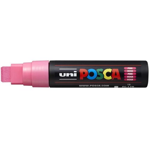POSCA Uni flomaster; konica 15 mm plo&amp;scaron;čata; pink, (21290430) Slike