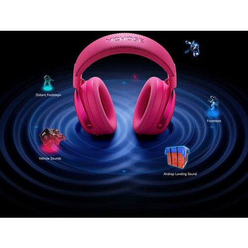 MCHOSE bežične gaming slu&amp;scaron;alice X9 rose red Slike