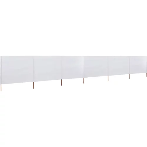 vidaXL vjetrobran sa 6 panela od tkanine 800 x 80 cm bijeli