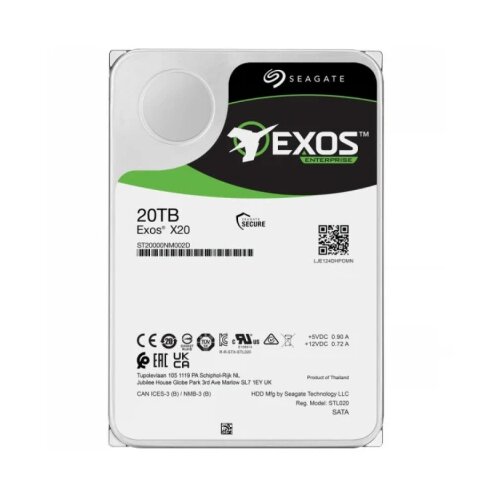 Seagate 20TB Exos X20 ST20000NM002D 7200RPM 256MB Ent. Slike