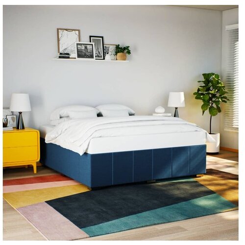 VidaXL Okvir za krevet bez madraca plavi 200x200 cm od tkanine Slike