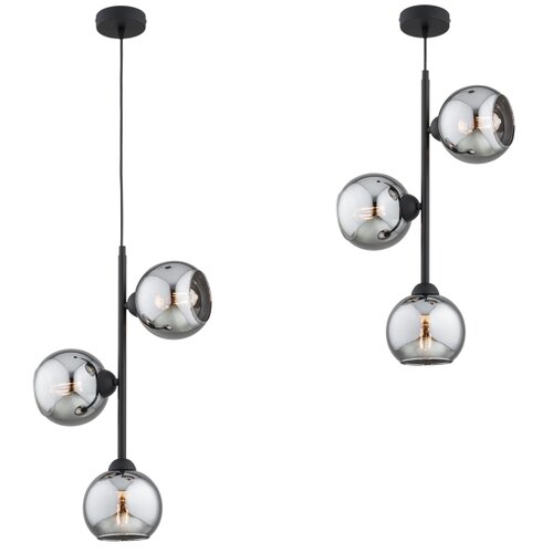  Brilagi - Visilica na sajli 3xE27/60W/230V crna/zadimljena siva Slike