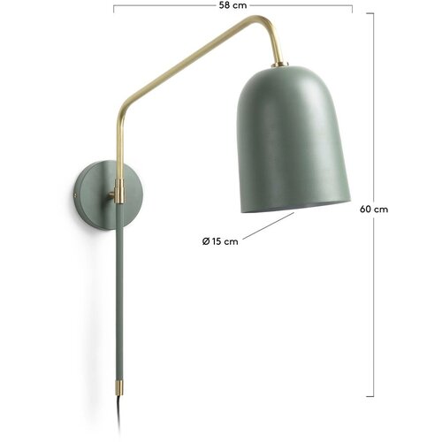 Kave Home Zelena zidna lampa &amp;oslash; 15 cm Audrie &amp;ndash; Slike