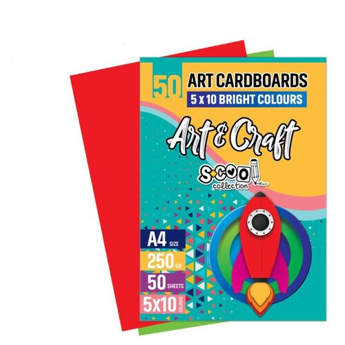 Scool set kartona Art&amp;amp;Craft SC1808, A4, 250g, 50 boja Slike