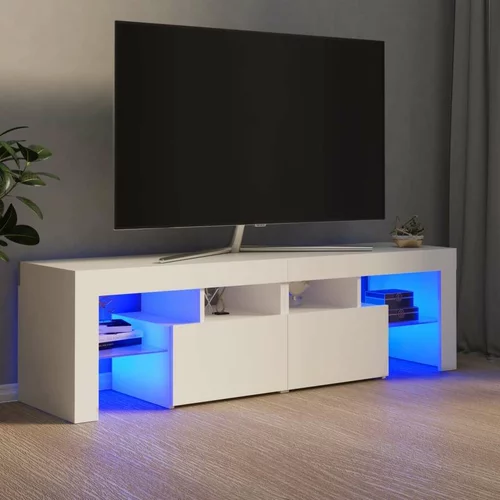 TV ormarić s LED svjetlima bijeli 140 x 36 5 x 40 cm