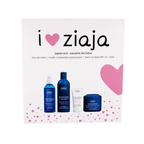 Ziaja acai Berry darovni set krema za tu&amp;scaron;iranje 300 ml + dnevna njega kože SPF10 50 ml + tonik za lice 200 ml + hidratantna pjena za tijelo 200 ml za žene Slike