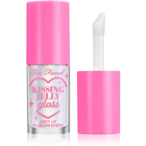 Too Faced Kissing Jelly Lip Oil Gloss oljast sijaj za ustnice za intenzivno vlažnost odtenek Strawberry Frosting 4.5 ml Slike