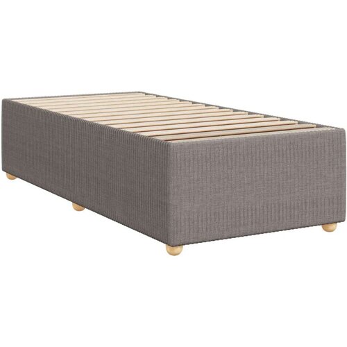 VidaXL Krevet s oprugama i madracem smeđesivi 100 x 200 cm od tkanine Slike