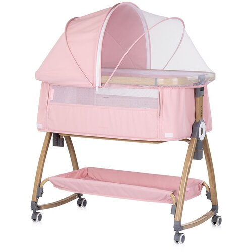 Chipolino kolijevka s bočnom stranicom na spu&amp;scaron;tanje Charisma Powder Pink/Wood Slike