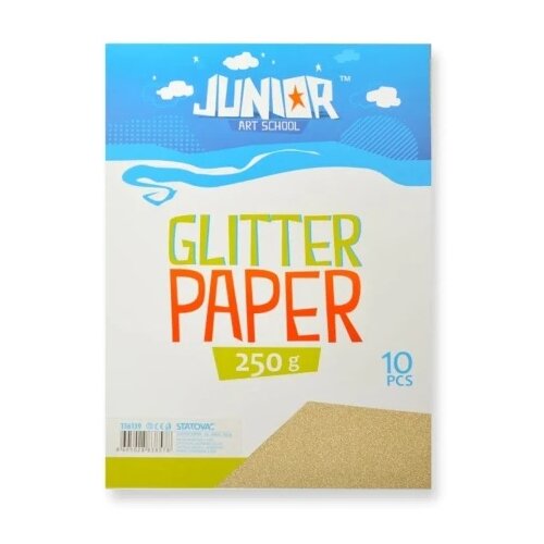 Junior jolly glitter paper papir sa &amp;scaron;ljokicama a4 250g 10k - odaberite nijansu zlatna ( 136139 ) Slike