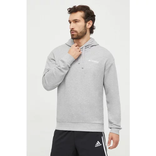 adidas Terrex Športni pulover siva barva, s kapuco
