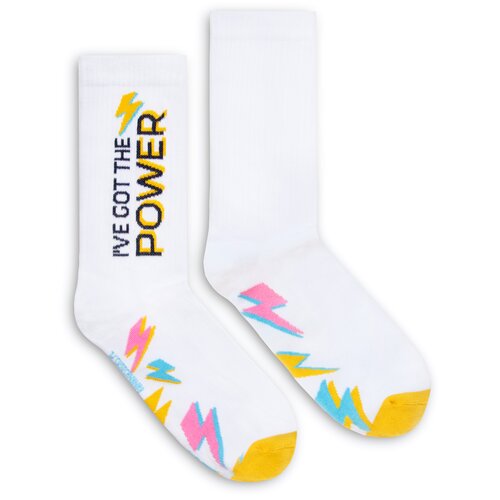 Banana Socks Unisex's Socks Classic I've got the Power White Cene