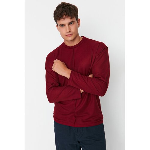 Trendyol Claret Red Men Regular Fit Half Turtleneck Long Sleeve Stitching  Detailed T-shirt | ePonuda.com