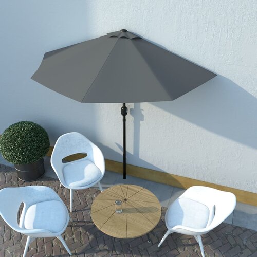 VidaXL Balkonski senčnik z aluminijastim drogom 270x144 cm antraciten, (20610809) Slike