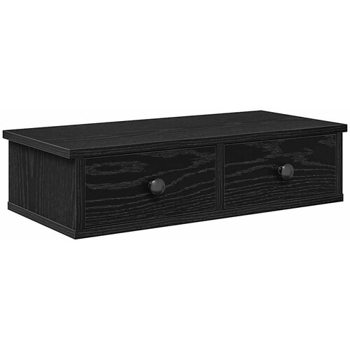 Maison Chic Stenska polica - Viseča Polica s predali črn 60x28x15 cm inženirski les, (21794005) Slike